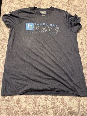 Majestic Heather Navy Tee with Light Blue Print